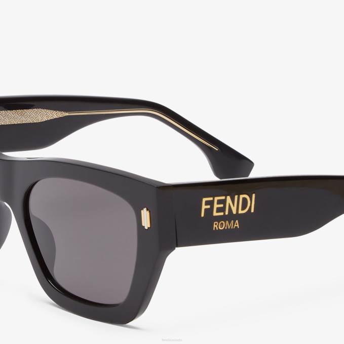 Women Roma Acetate Sunglasses Black Fendi Accessories 6RHH96