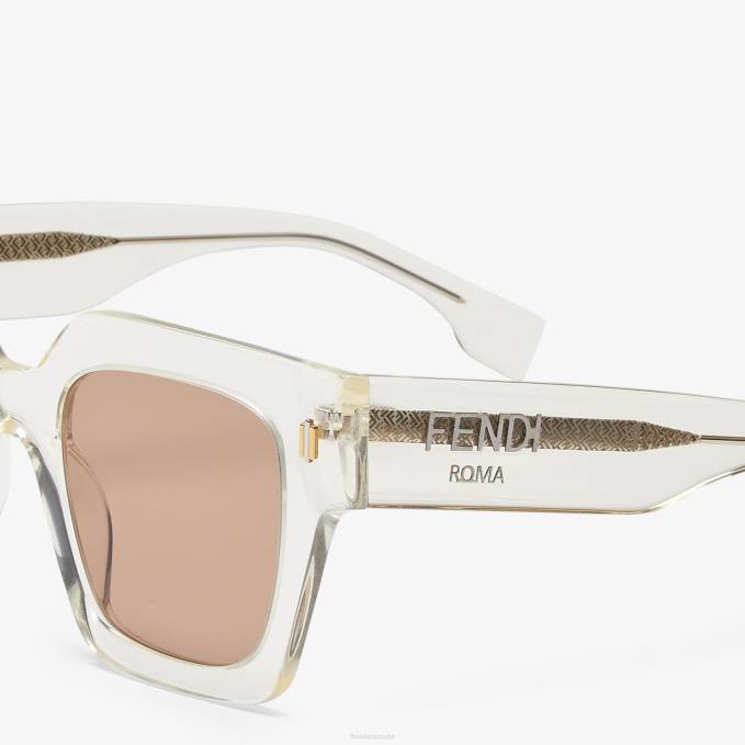 Women Roma Acetate Sunglasses White Fendi Accessories 6RHH144