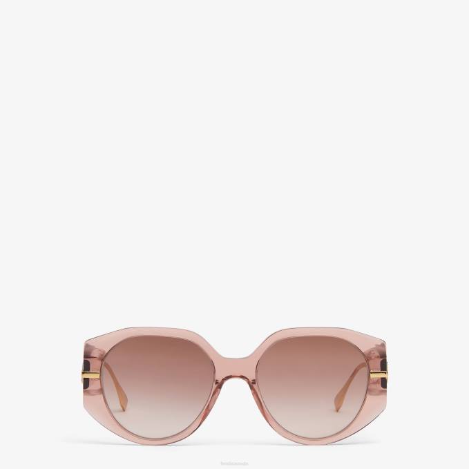 Women Transparent Acetate Sunglasses Pink Fendi Accessories 6RHH276