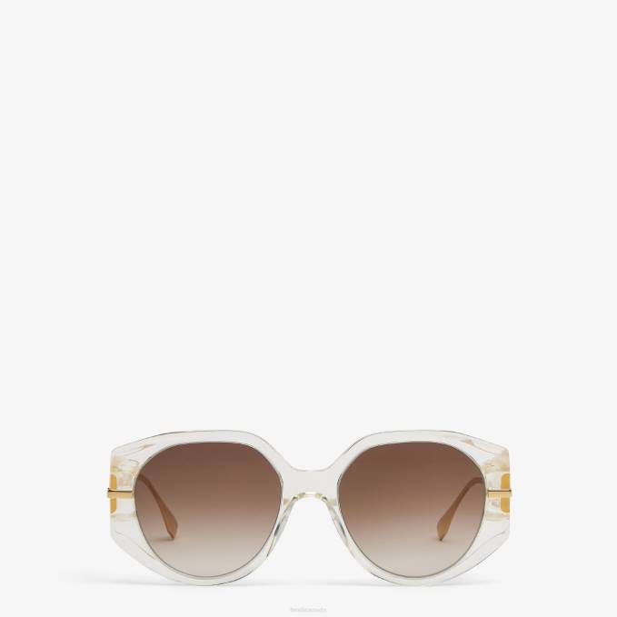 Women Transparent Acetate Sunglasses White Fendi Accessories 6RHH266