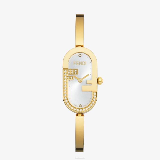 Women 14.80 X 28.30mm - Oval Watch With FF Logo Gold Fendi Accessories 6RHH346
