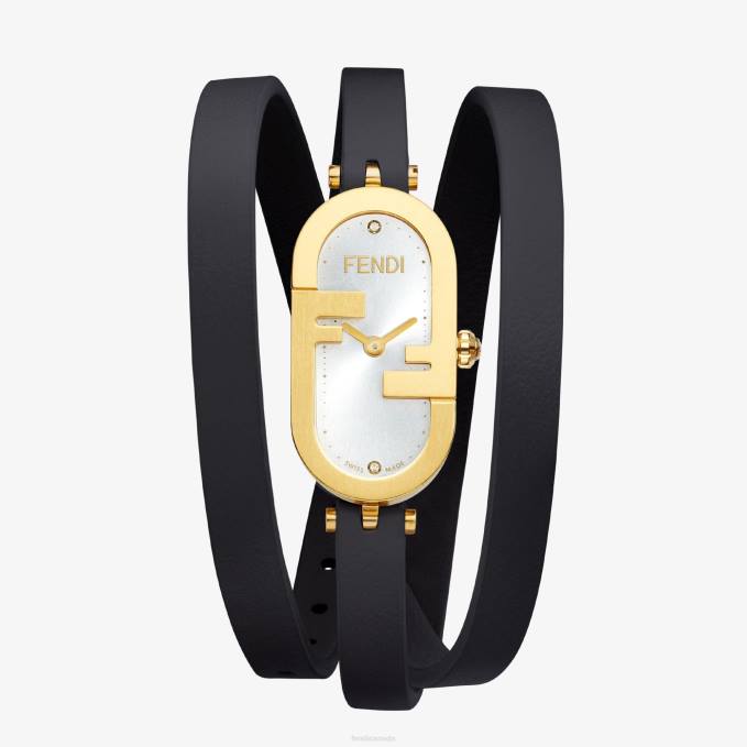 Women 14.80 X 28.30mm - Oval Watch With O'Lock Logo Black Fendi Accessories 6RHH319