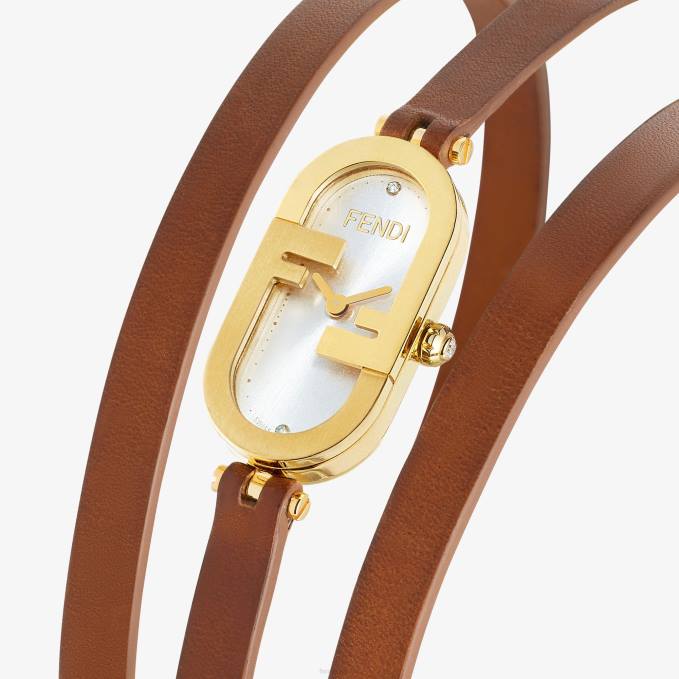 Women 14.80 X 28.30mm - Oval Watch With O'Lock Logo Brown Fendi Accessories 6RHH317