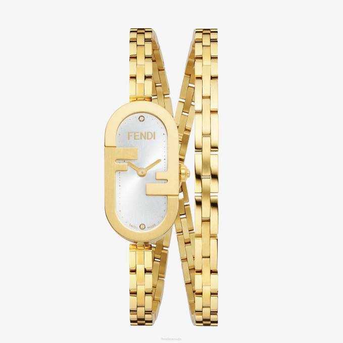Women 14.80 X 28.30mm - Oval Watch With O'Lock Logo Gold Fendi Accessories 6RHH294