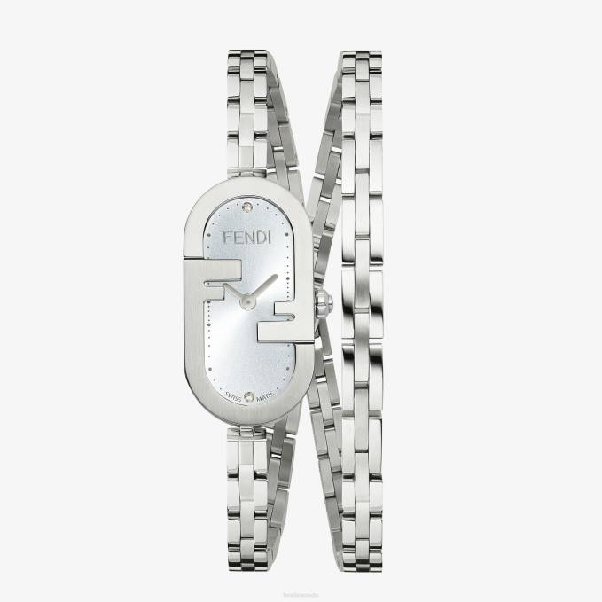 Women 14.80 X 28.30mm - Oval Watch With O'Lock Logo Silver Fendi Accessories 6RHH295