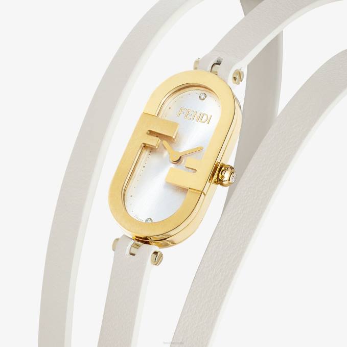 Women 14.80 X 28.30mm - Oval Watch With O'Lock Logo White Fendi Accessories 6RHH318