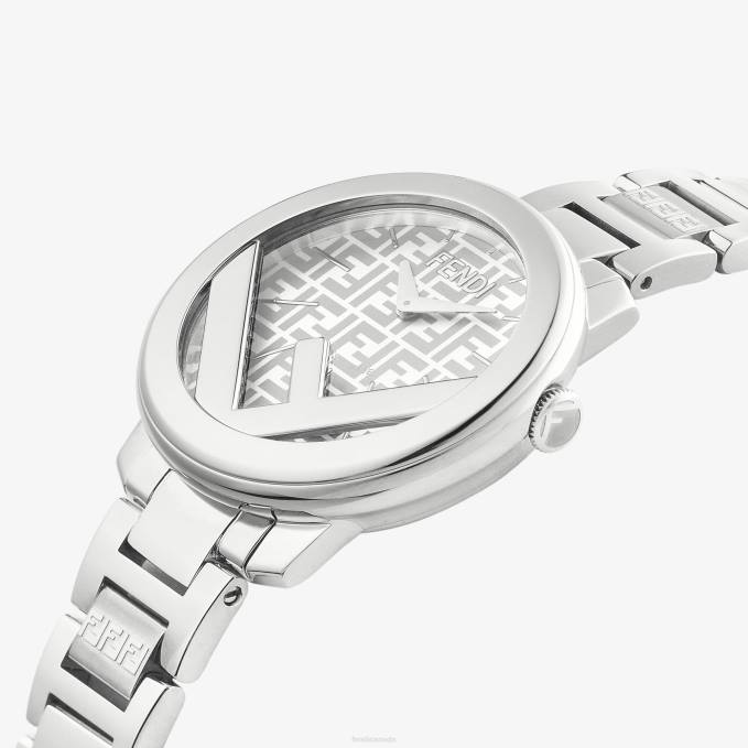 Women 28mm - Round Watch With Logo Silver Fendi Accessories 6RHH177
