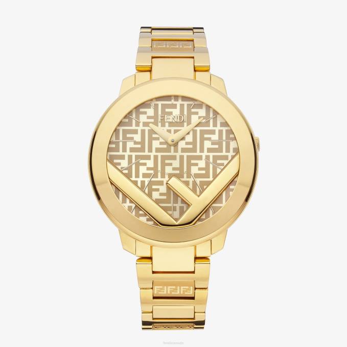 Women 36mm - Round Watch With Logo Gold Fendi Accessories 6RHH172