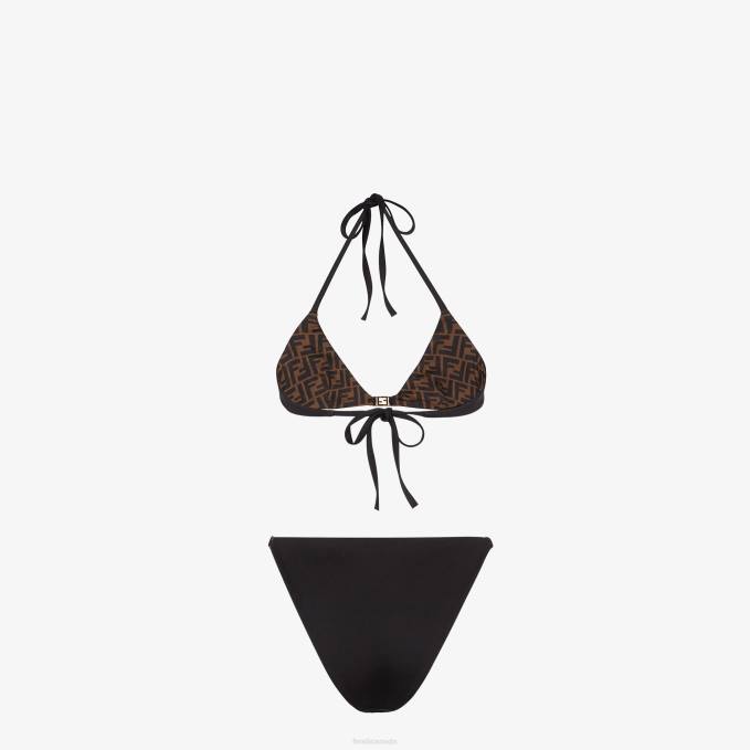 Women Lycra Bikini Black Fendi Apparel 6RHH1073