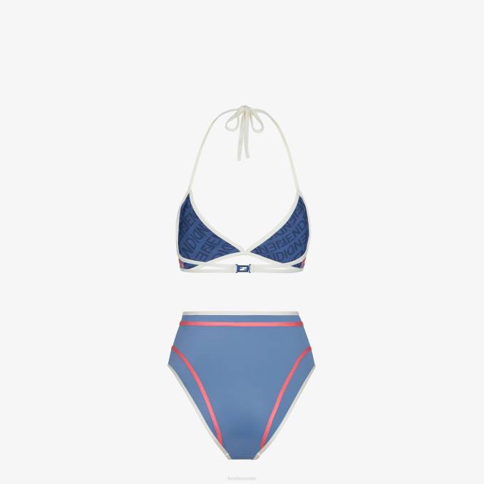 Women Lycra Bikini Blue Fendi Apparel 6RHH1024