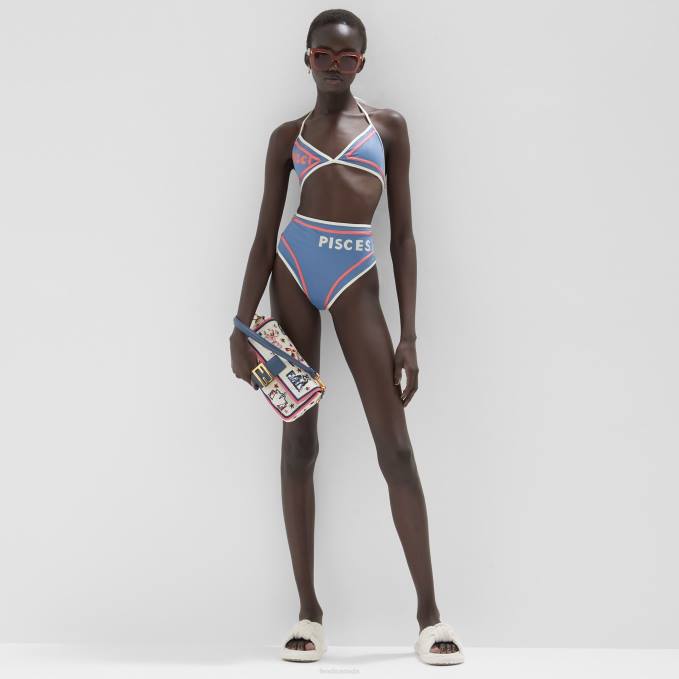 Women Lycra Bikini Blue Fendi Apparel 6RHH1024