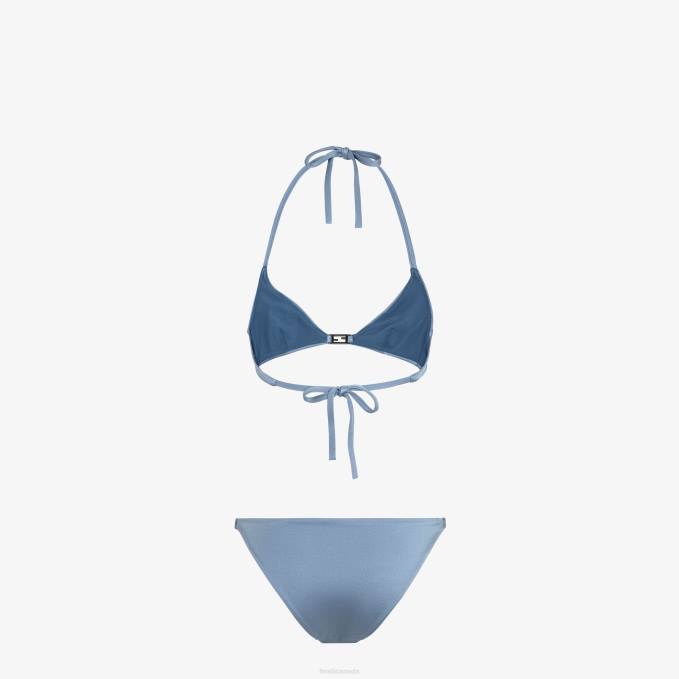 Women Lycra Bikini Blue Fendi Apparel 6RHH1159