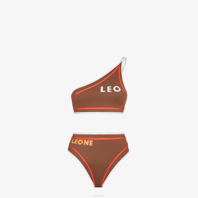 Women Lycra Bikini Brown Fendi Apparel 6RHH1054