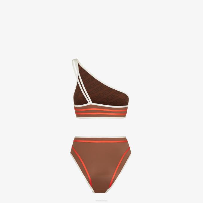 Women Lycra Bikini Brown Fendi Apparel 6RHH1054