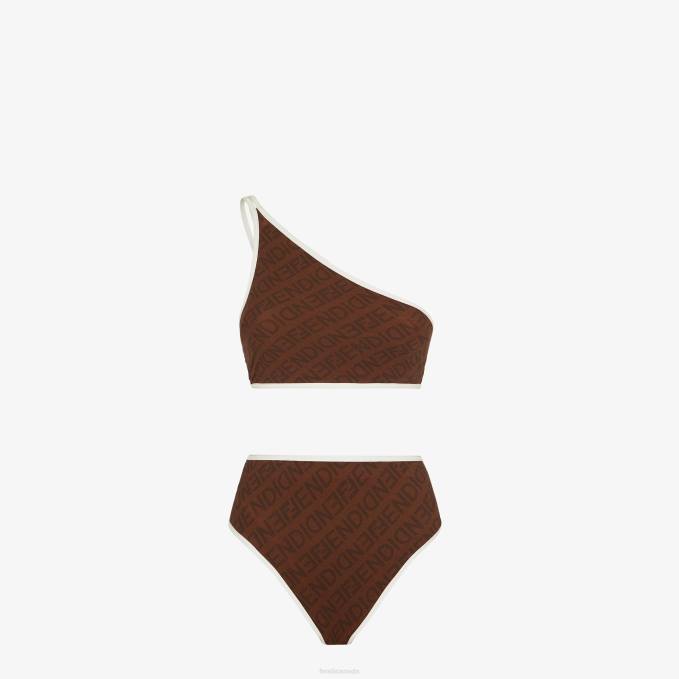 Women Lycra Bikini Brown Fendi Apparel 6RHH1054