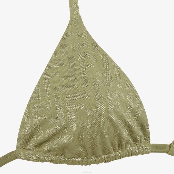 Women Lycra Bikini Green Fendi Apparel 6RHH1141
