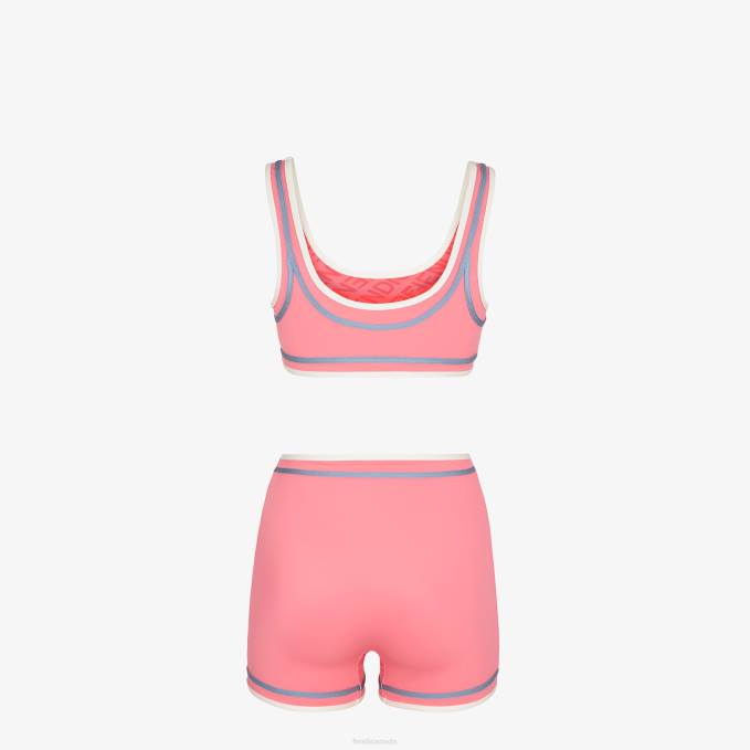 Women Lycra Bikini Pink Fendi Apparel 6RHH1050