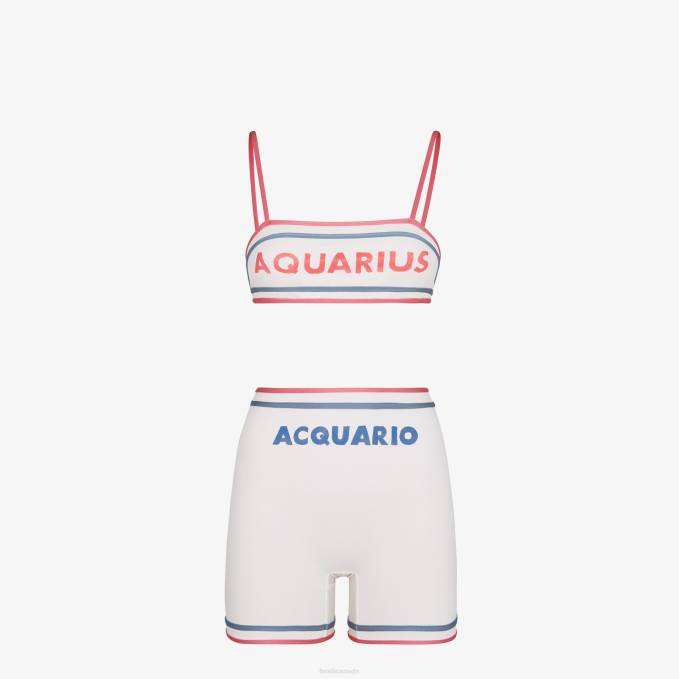 Women Lycra Bikini White Fendi Apparel 6RHH1022