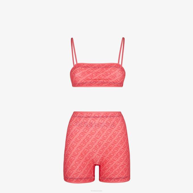 Women Lycra Bikini White Fendi Apparel 6RHH1022