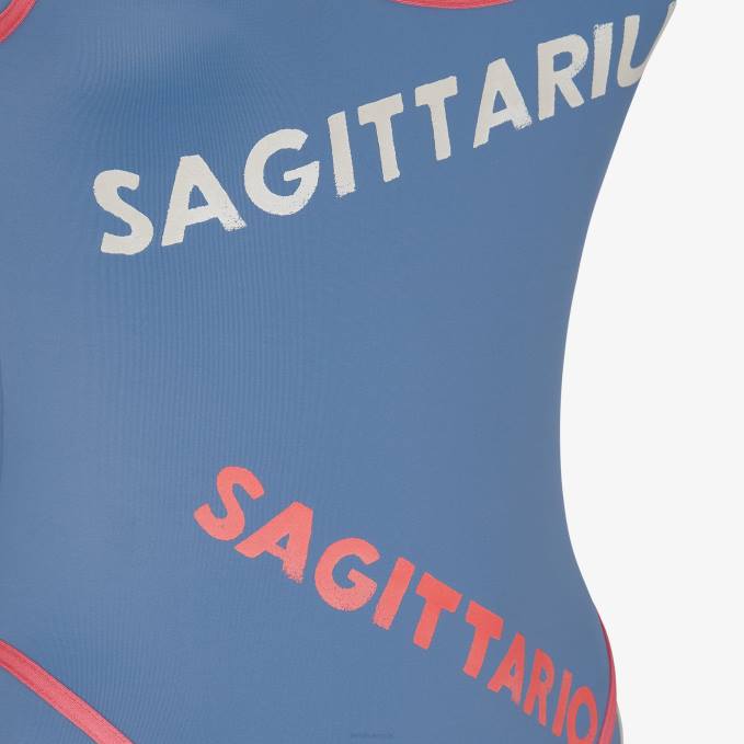 Women Lycra One-Piece Swimsuit Blue Fendi Apparel 6RHH1049