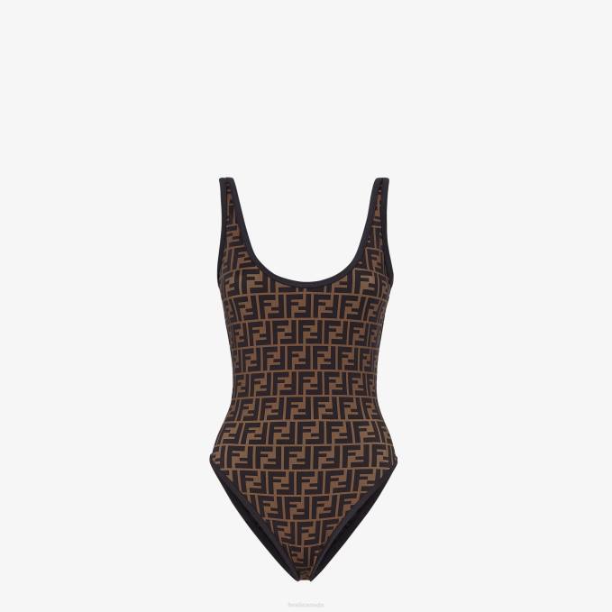 Women Lycra Swimsuit Black Fendi Apparel 6RHH1012