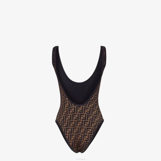 Women Lycra Swimsuit Black Fendi Apparel 6RHH1012