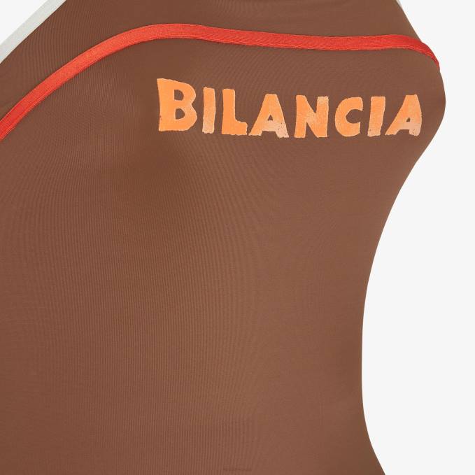 Women Lycra Swimsuit Brown Fendi Apparel 6RHH1055