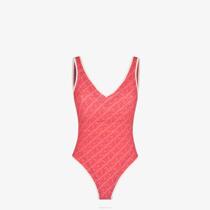 Women Lycra Swimsuit Pink Fendi Apparel 6RHH1051