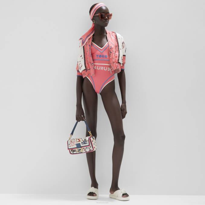 Women Lycra Swimsuit Pink Fendi Apparel 6RHH1051