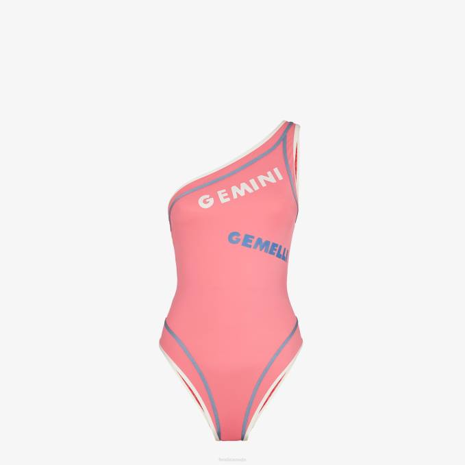 Women Lycra Swimsuit Pink Fendi Apparel 6RHH1052
