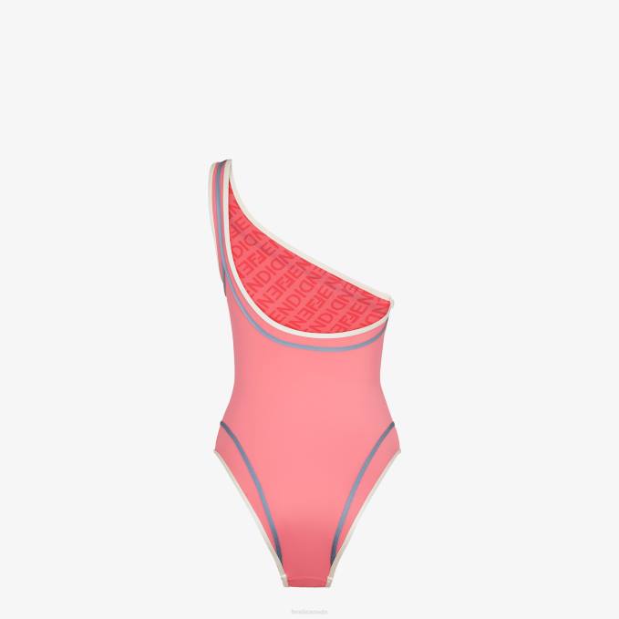 Women Lycra Swimsuit Pink Fendi Apparel 6RHH1052