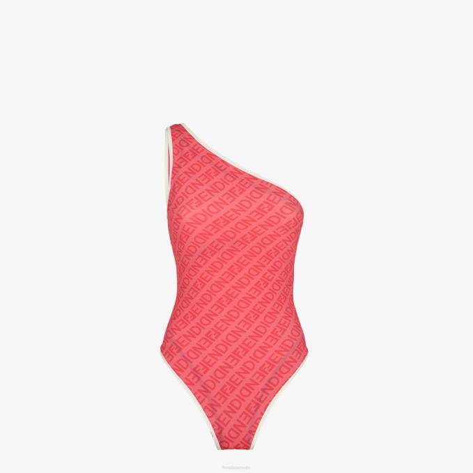 Women Lycra Swimsuit Pink Fendi Apparel 6RHH1052