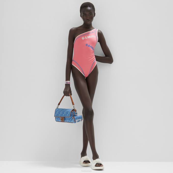 Women Lycra Swimsuit Pink Fendi Apparel 6RHH1052