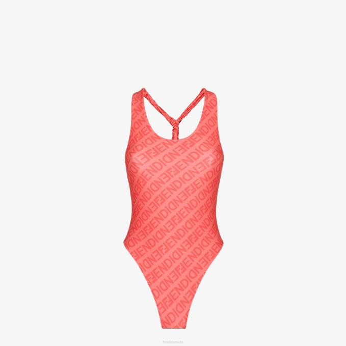Women Lycra Swimsuit Pink Fendi Apparel 6RHH1058