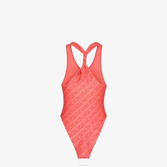 Women Lycra Swimsuit Pink Fendi Apparel 6RHH1058