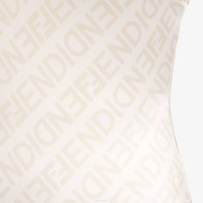 Women Lycra Swimsuit White Fendi Apparel 6RHH1059