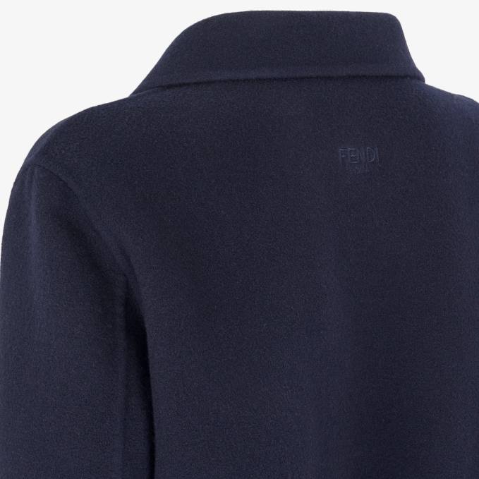 Women Cashmere Coat Blue Fendi Apparel 6RHH1207