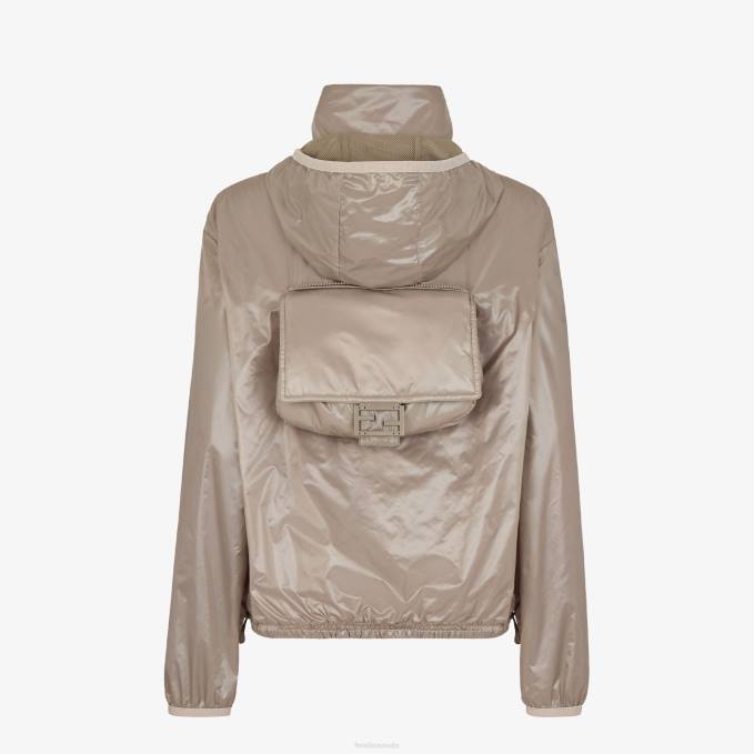 Women Dove Nylon Windbreaker Beige Fendi Apparel 6RHH1201