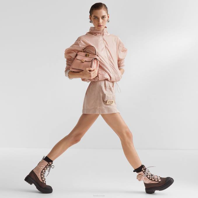 Women Nylon Windbreaker Pink Fendi Apparel 6RHH1202