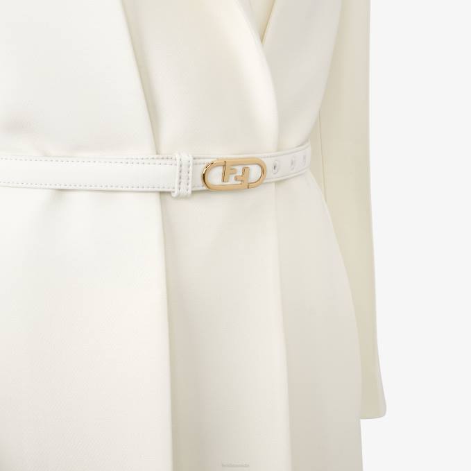 Women Wool And Silk Coat White Fendi Apparel 6RHH1258