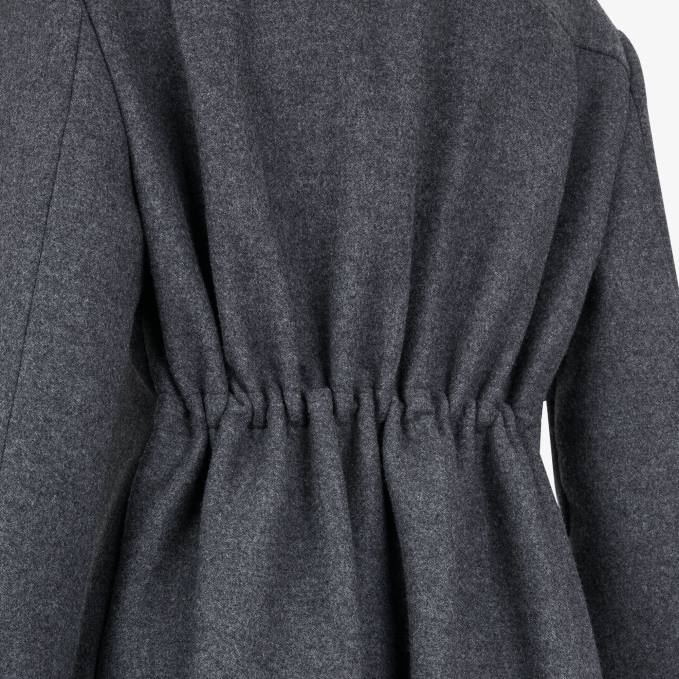 Women Wool Coat Gray Fendi Apparel 6RHH1215