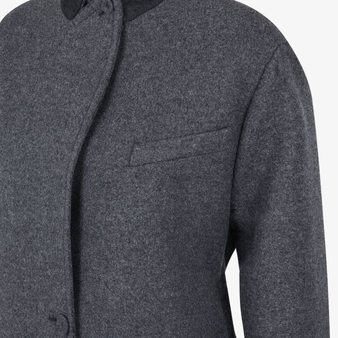 Women Wool Coat Gray Fendi Apparel 6RHH1215