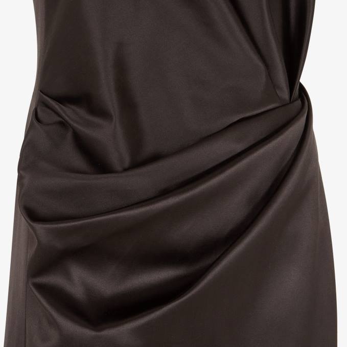 Women Duchess Satin Dress Brown Fendi Apparel 6RHH999