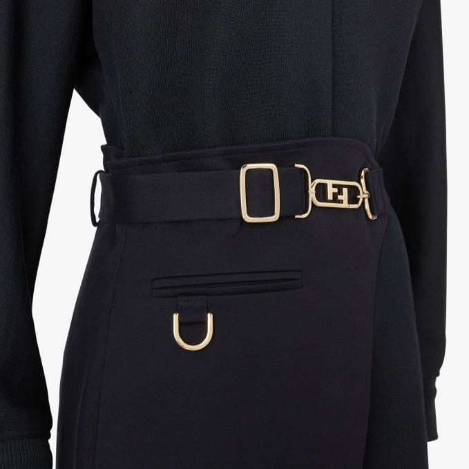 Women Jersey Dress Black Fendi Apparel 6RHH1222