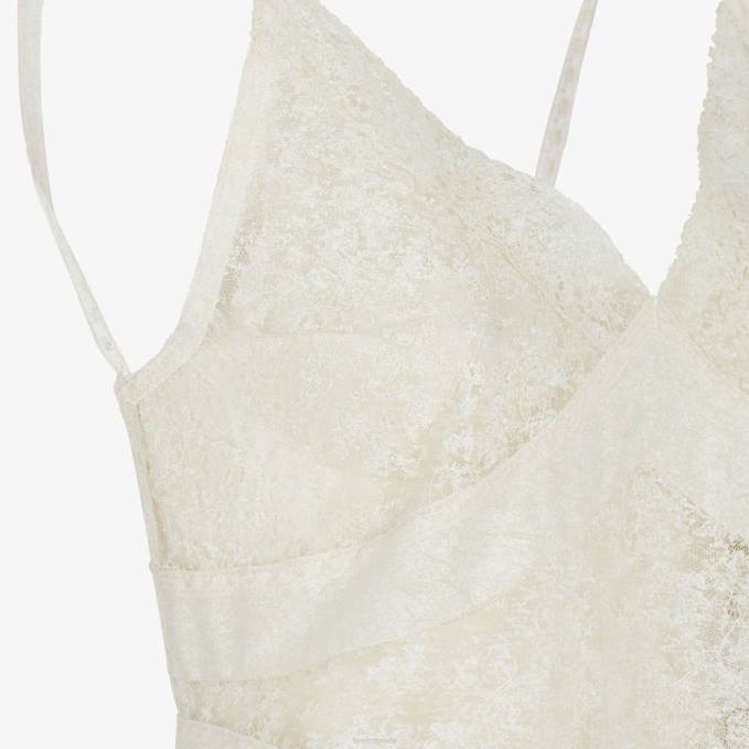 Women Lace Dress White Fendi Apparel 6RHH1007