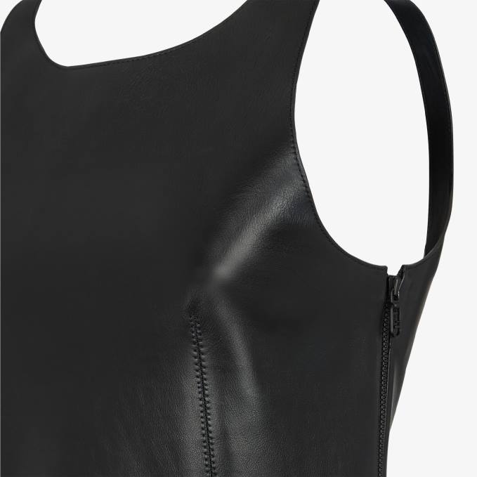 Women Leather Dress Black Fendi Apparel 6RHH943