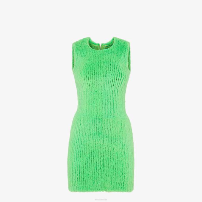 Women Mink Dress Green Fendi Apparel 6RHH1108