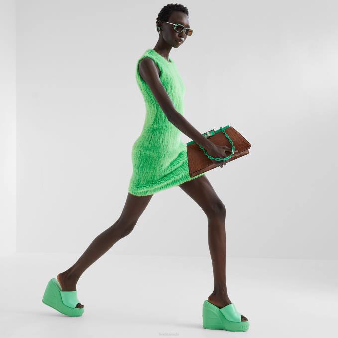 Women Mink Dress Green Fendi Apparel 6RHH1108