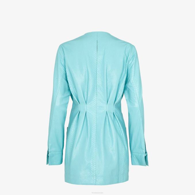 Women Python Dress Light blue Fendi Apparel 6RHH1189