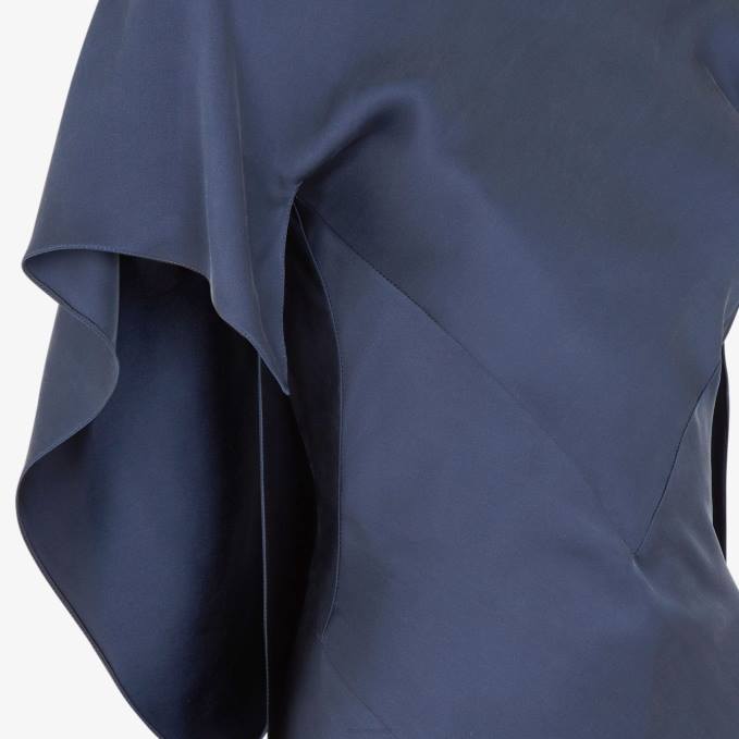 Women Satin Dress Blue Fendi Apparel 6RHH1185